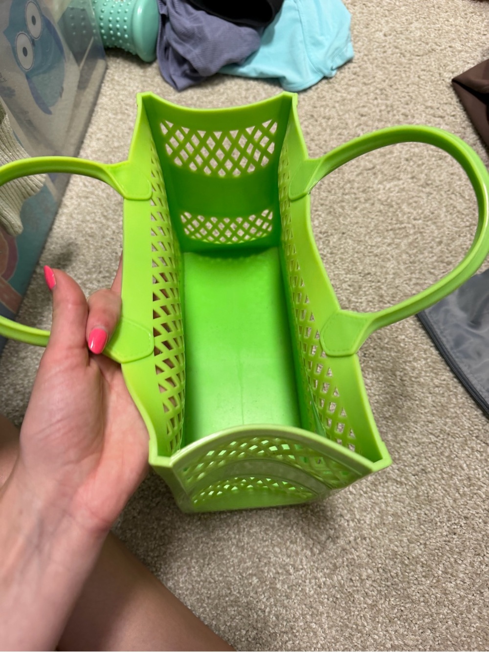 Nordstrom Neon Lime Lattice Tote - Picture 5 of 5